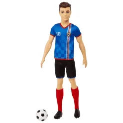 Barbie Profesiones Ken Futbolista Camiseta azul - Juguete de Barbie