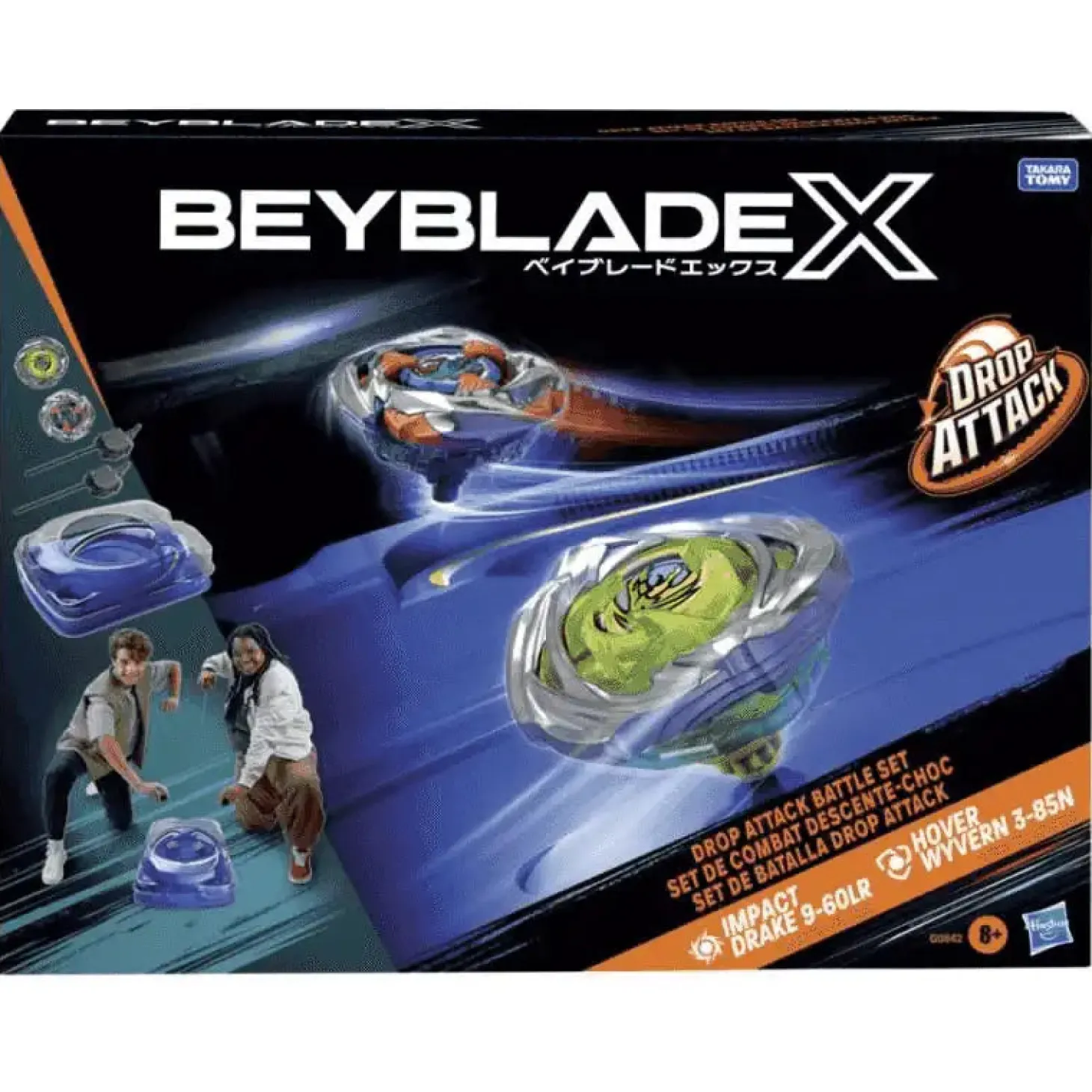 Beyblade X Set Batalla Drop Attack – Arena y 2 Tops para enfrentamientos épicos