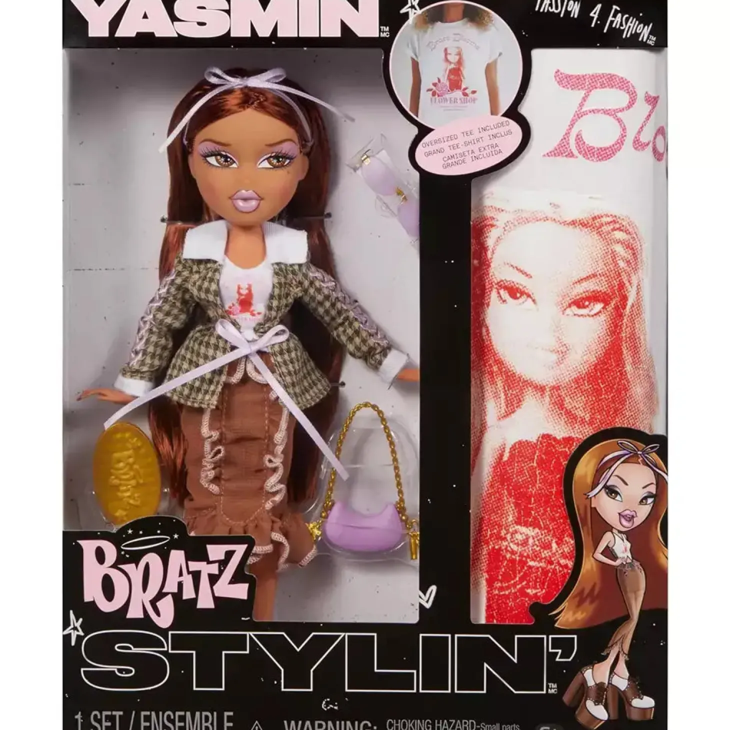 Bratz Stylin´ Yasmin Fashion Doll con camiseta personalizable