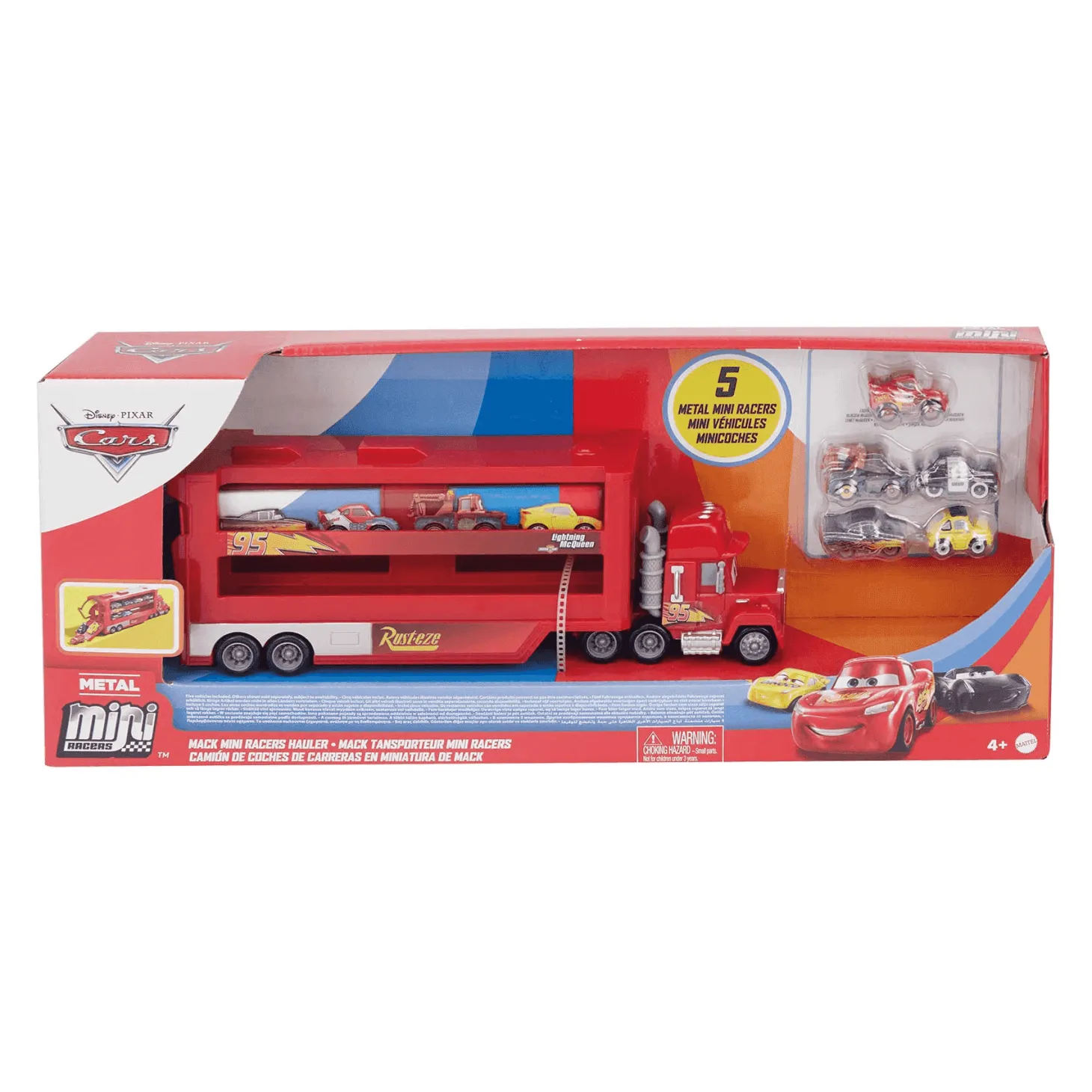 Cars Mack Camión Miniracer Con 5 Mini Coches