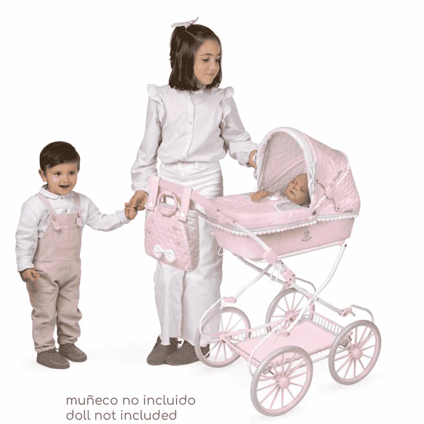 Coche de Muñecas Plegable con Sombrilla y Suspensión De Cuevas