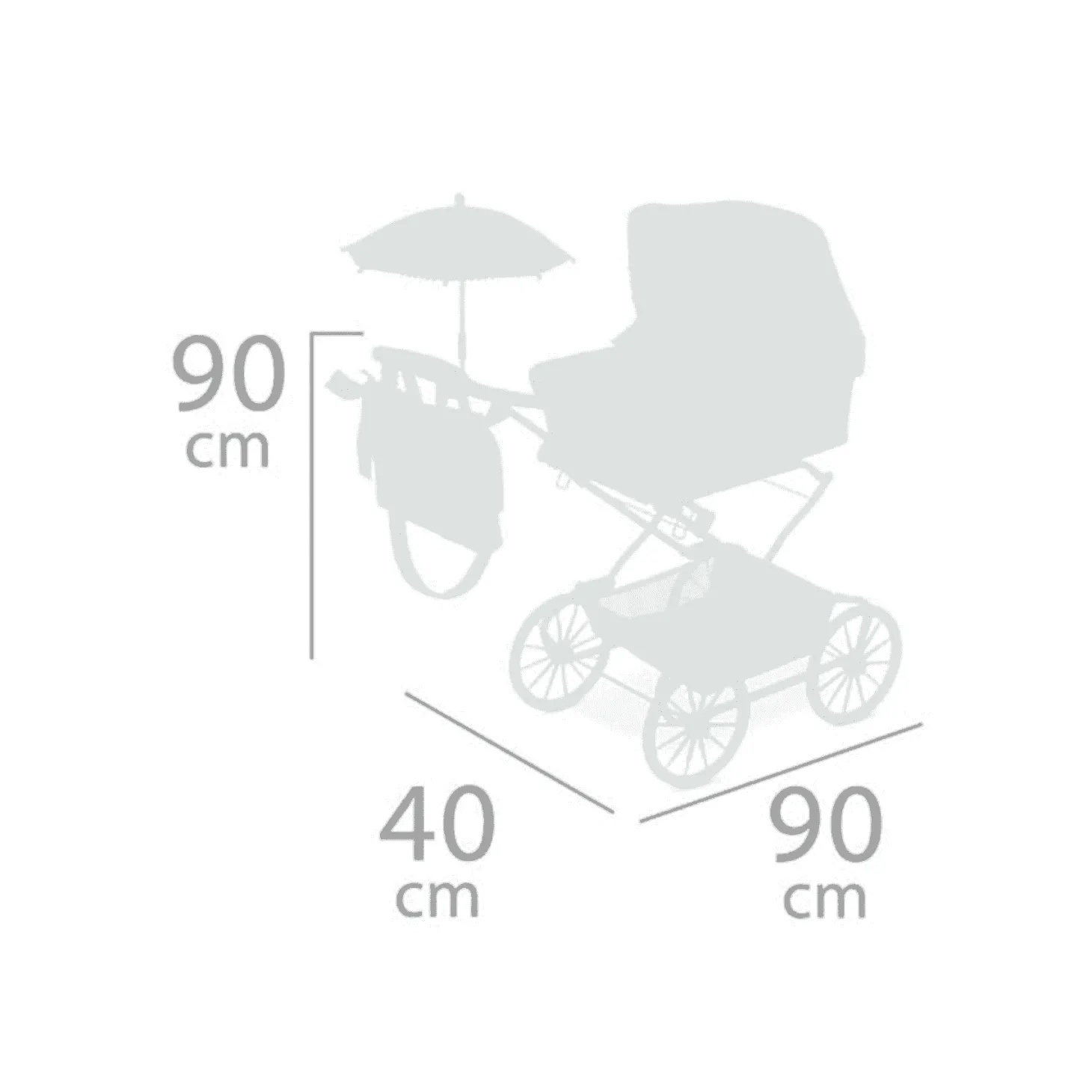 Coche de Muñecas Reborn Vintage Plegable con Sombrilla