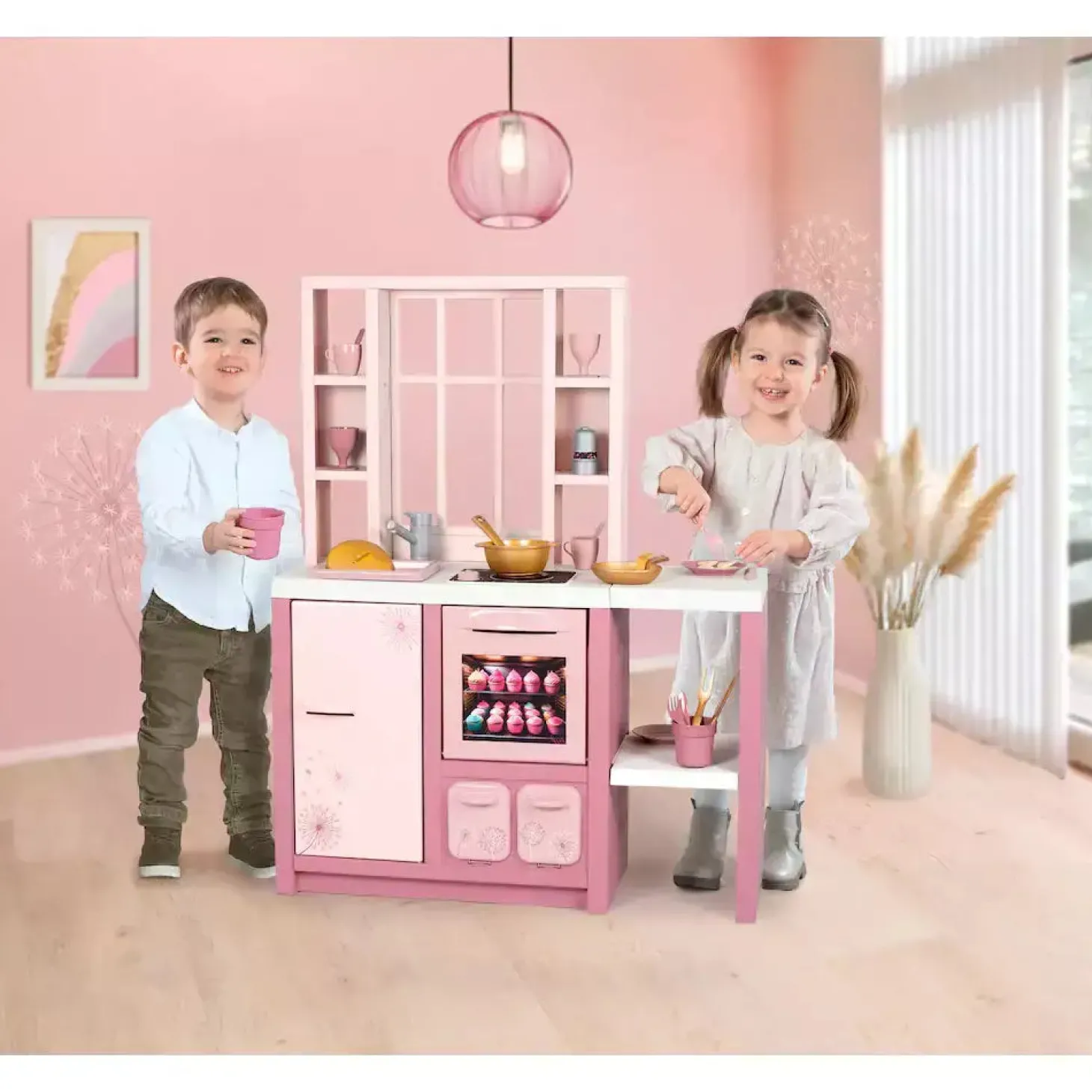 Cocina Loft Rosa Interactiva Smoby