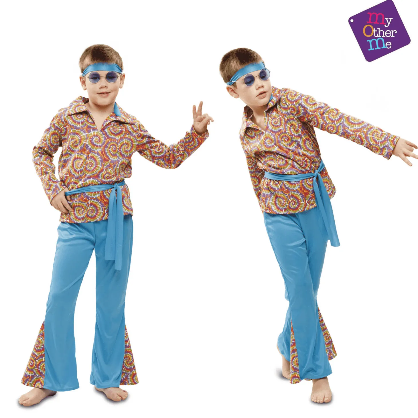 Disfraz de Psychedelic hippie 3-4 años infantil