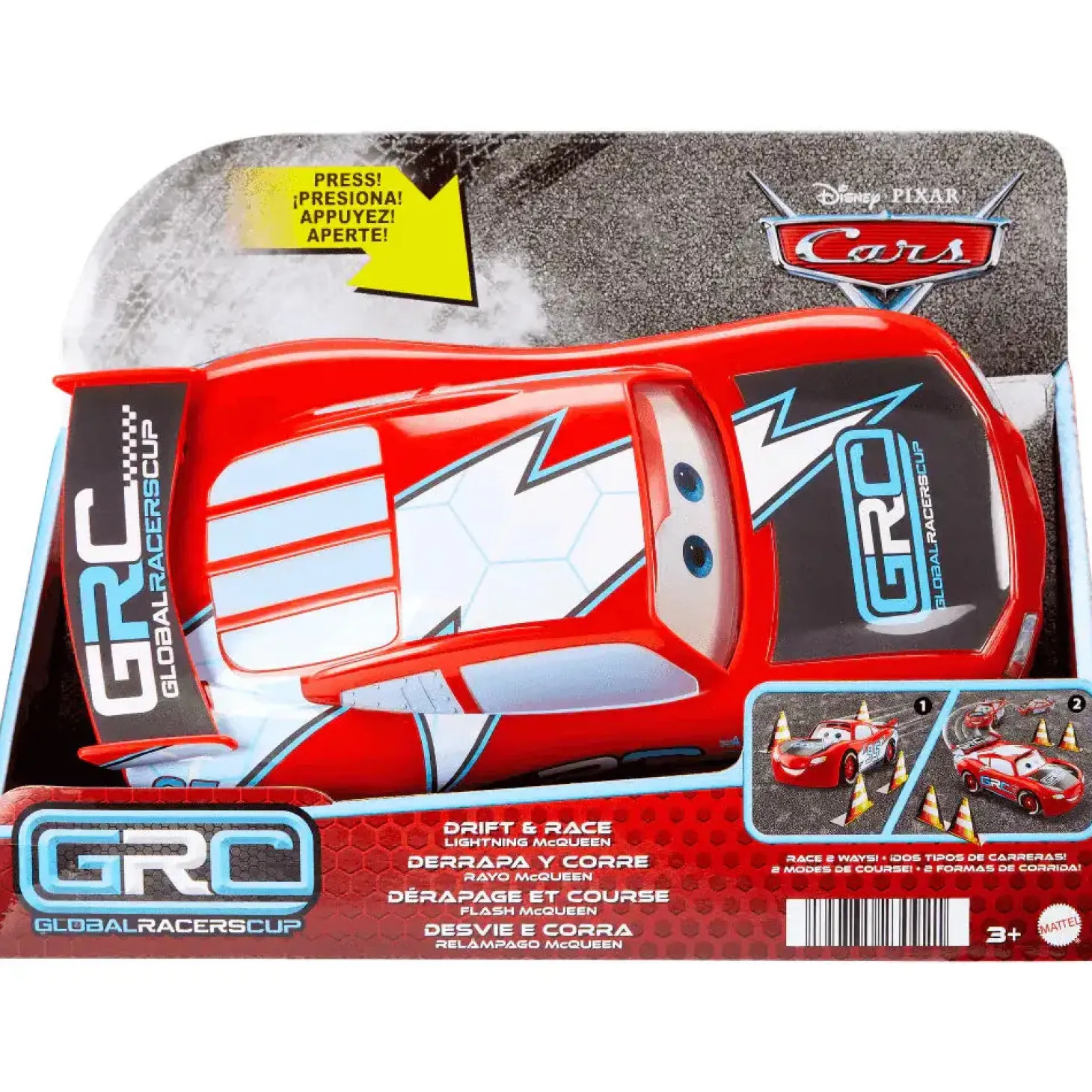 Disney Pixar Cars Rayo McQueen derrapa y corre de la Copa mundial de pilotos - Juguete de Disney Pix