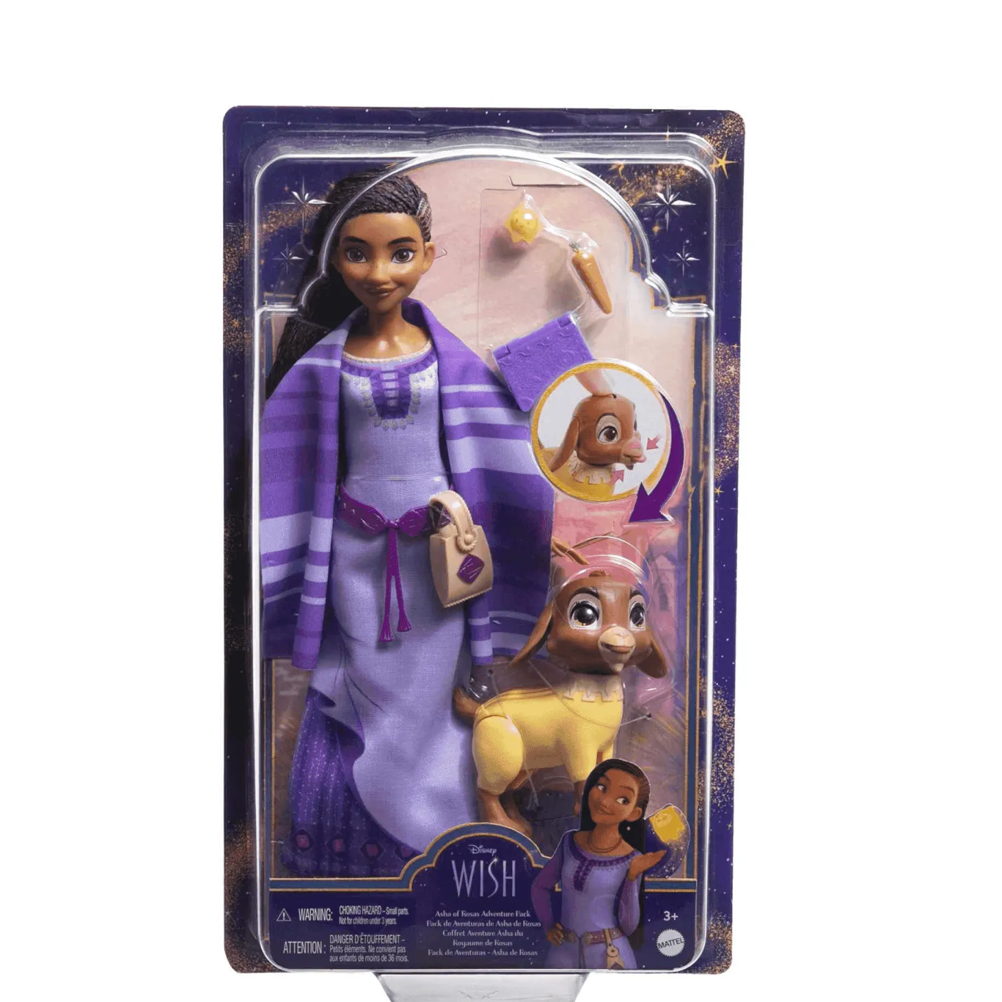 Disney Wish Asha de Rosas Pack con amigos animales y Accesorios