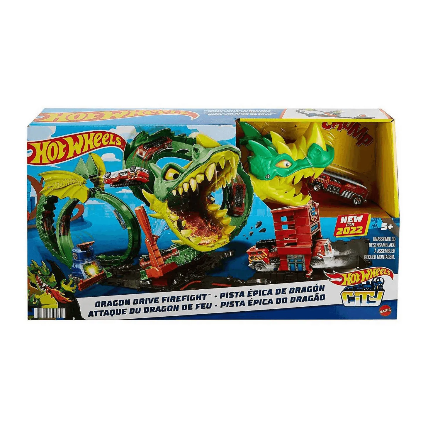 Hot Wheels City Dragón Furioso pista para coches de juguete 5 años
