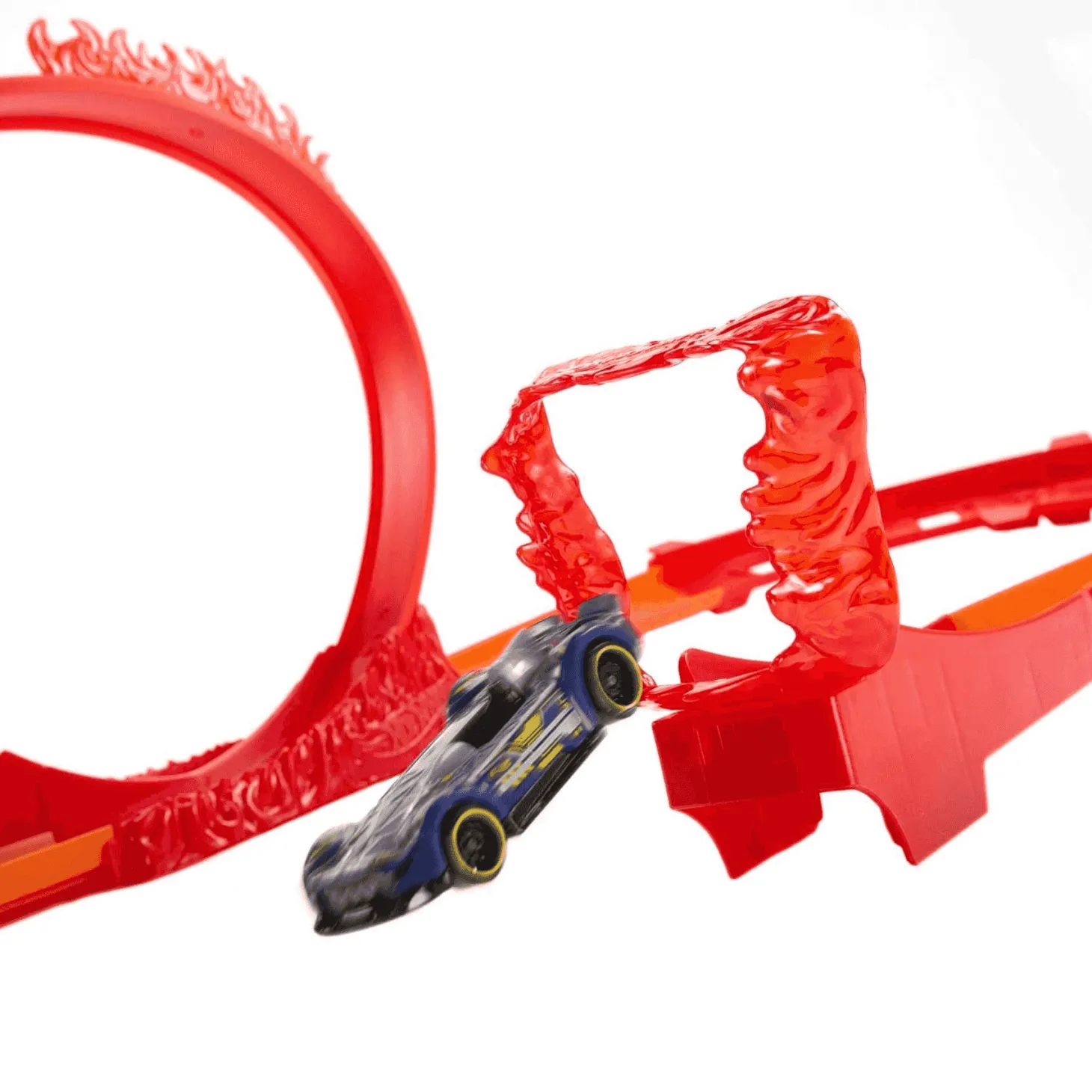 Hot Wheels Track Builder Acrobacias fuego Pista coches juguete 6 años