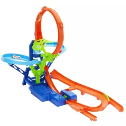Hot Wheels Choque en el Aire – Conjunto de pista con propulsor motorizado y coche 1:64