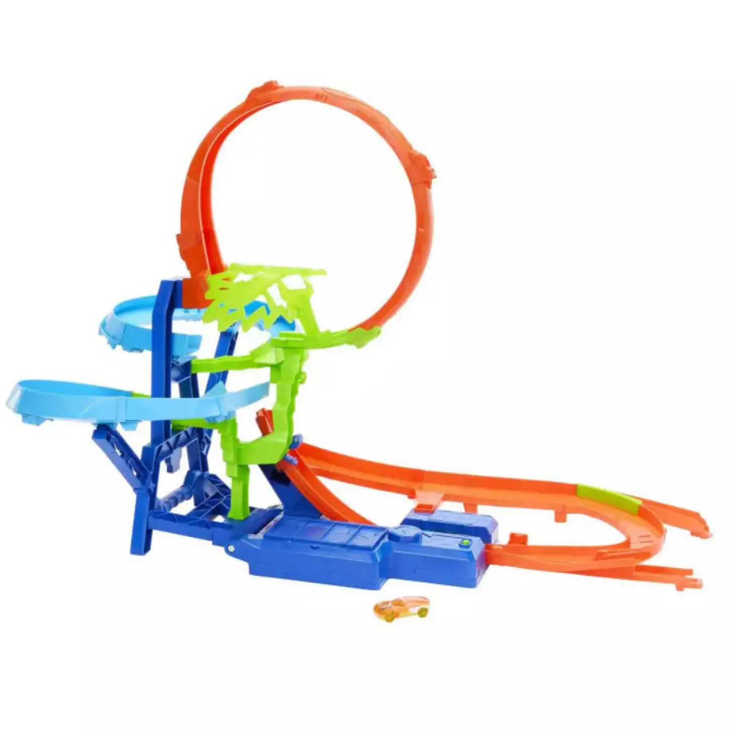 Hot Wheels Choque en el Aire – Conjunto de pista con propulsor motorizado y coche 1:64