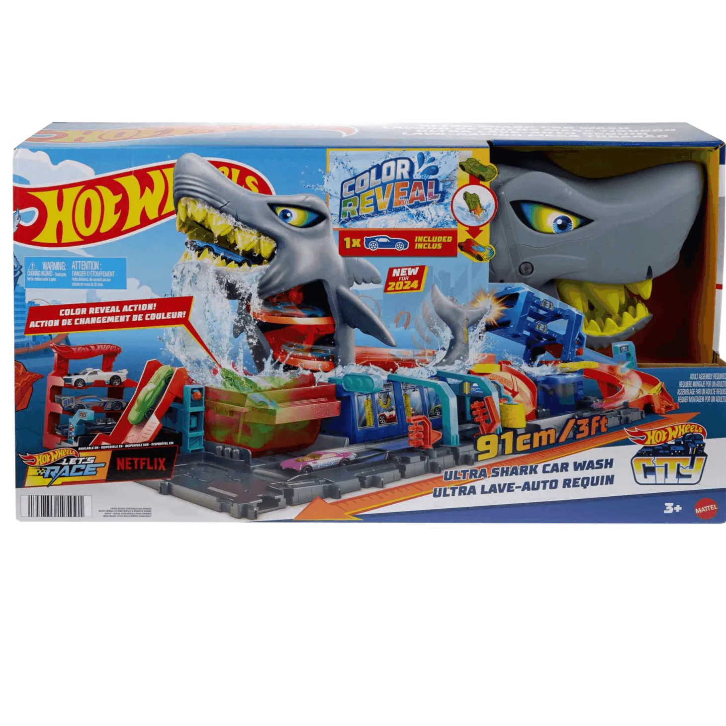Hot Wheels City Let´s Race ¡A Correr! Túnel de Lavado de Tiburón