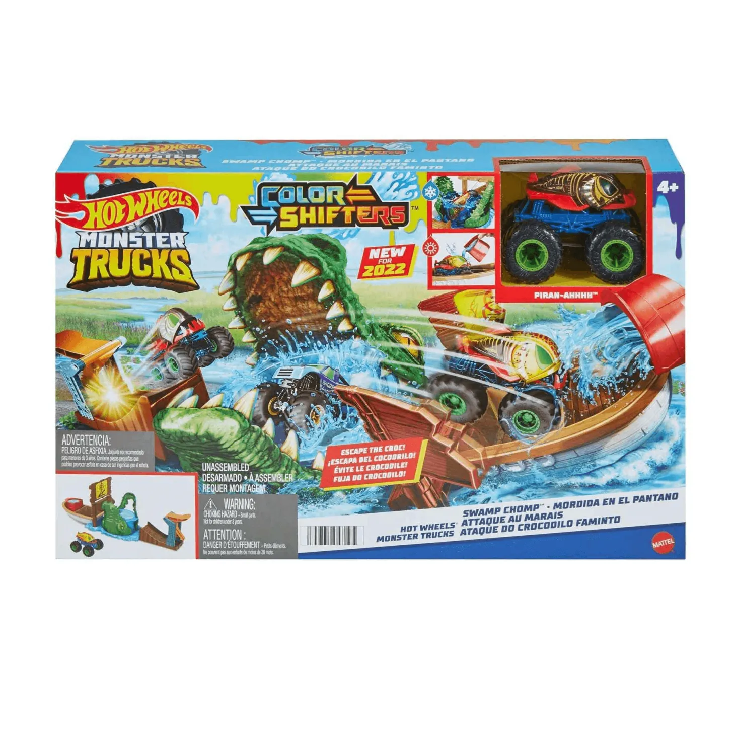 Hot Wheels Monster Trucks Color Shifters Pista para Coches de Juguete 4 años