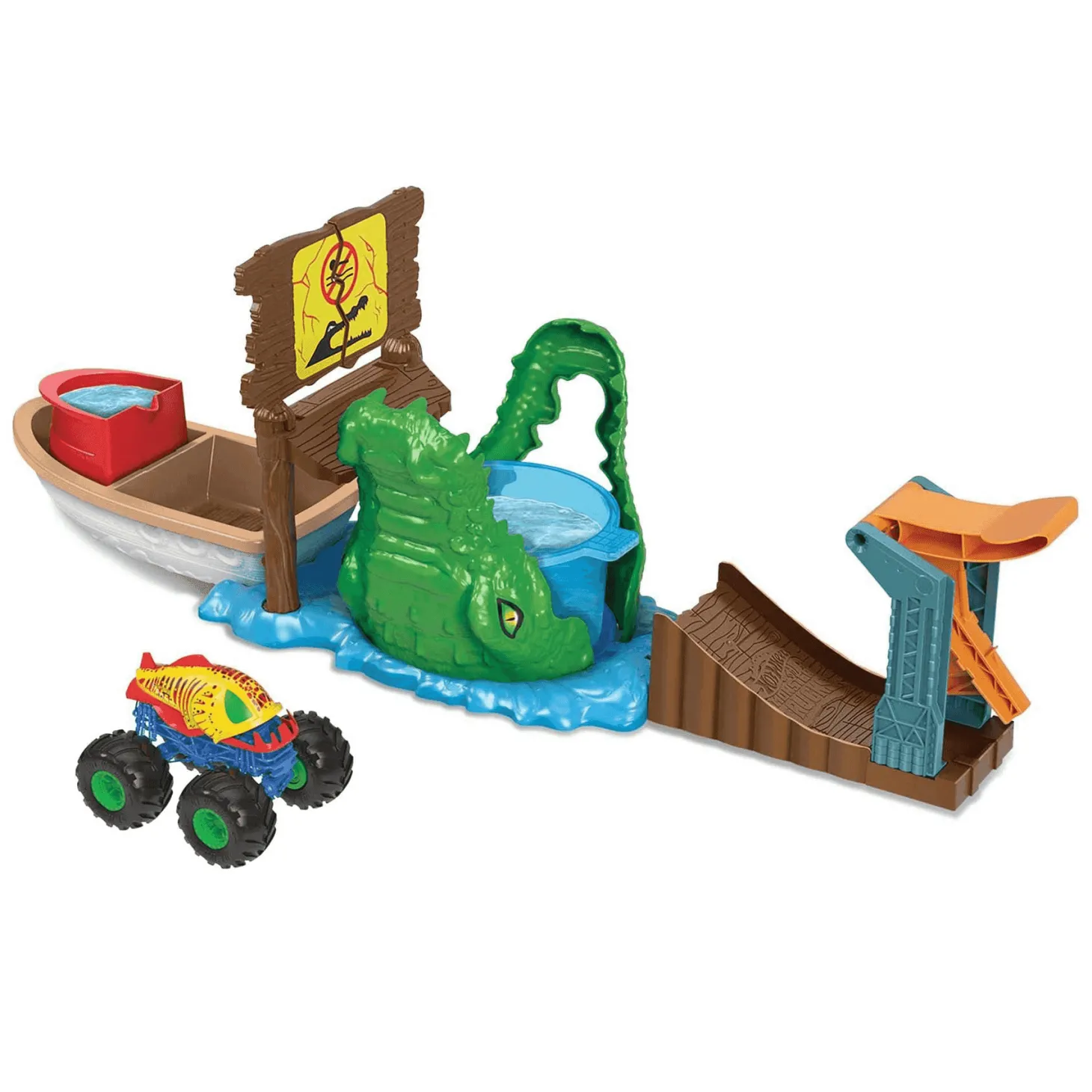 Hot Wheels Monster Trucks Color Shifters Pista para Coches de Juguete 4 años