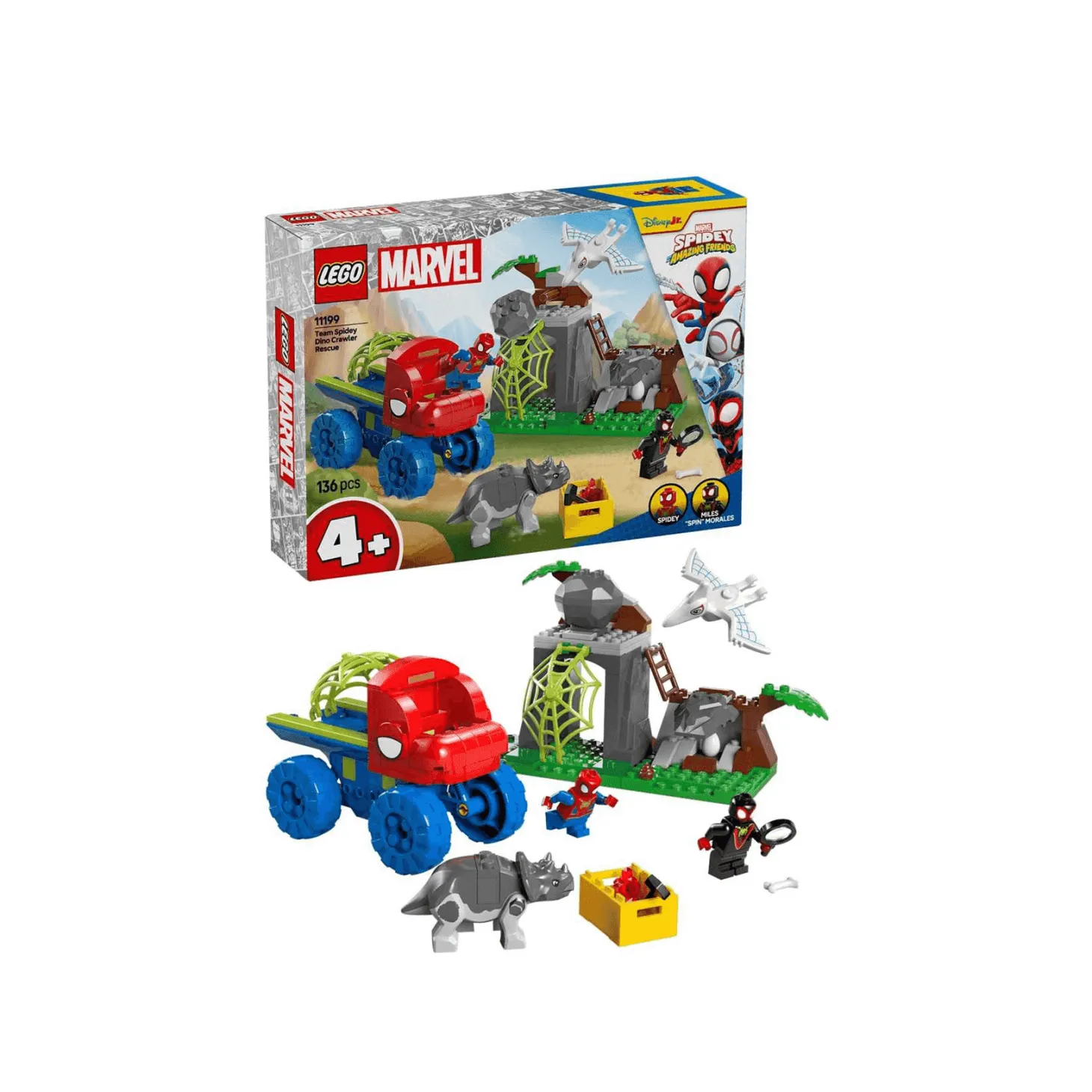 LEGO Marvel Spidey y su Superequipo Todoterreno Dinosaurio y Equipo Spidey al Rescate 11199