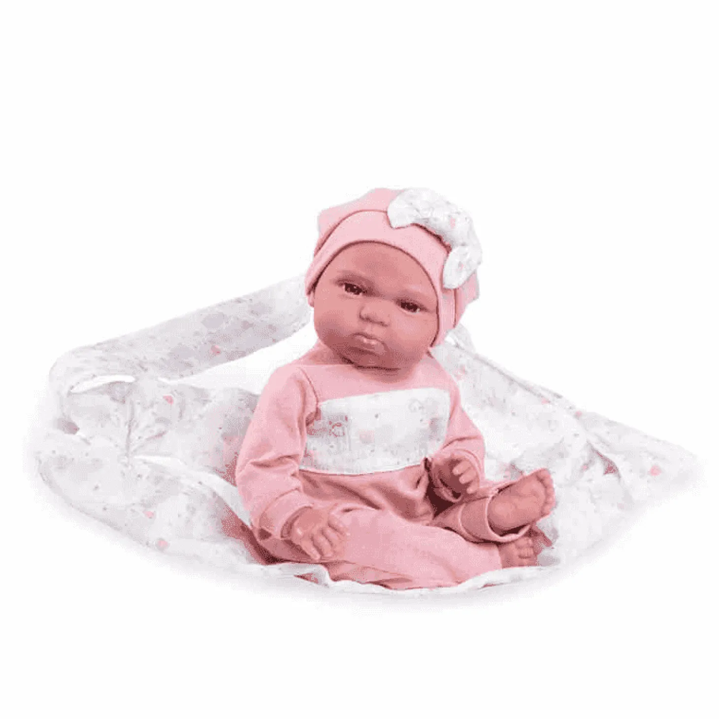 Muñecas Antonio Juan Mi Pequeño Reborn Tufi con Fular Portabebé 33 cm