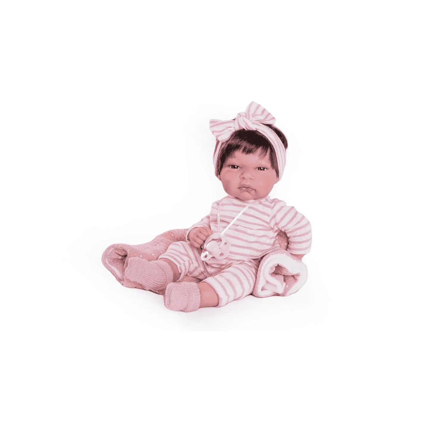 Muñecas Antonio Juan Recién Nacida Baby Toneta con toquilla Rosa