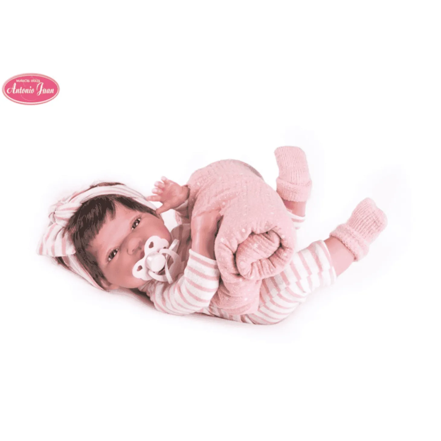 Muñecas Antonio Juan Recién Nacida Baby Toneta con toquilla Rosa