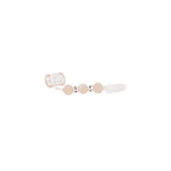Muñecas Arias Set Chupete Rosa Blanco con Cadena Madera y Pinza