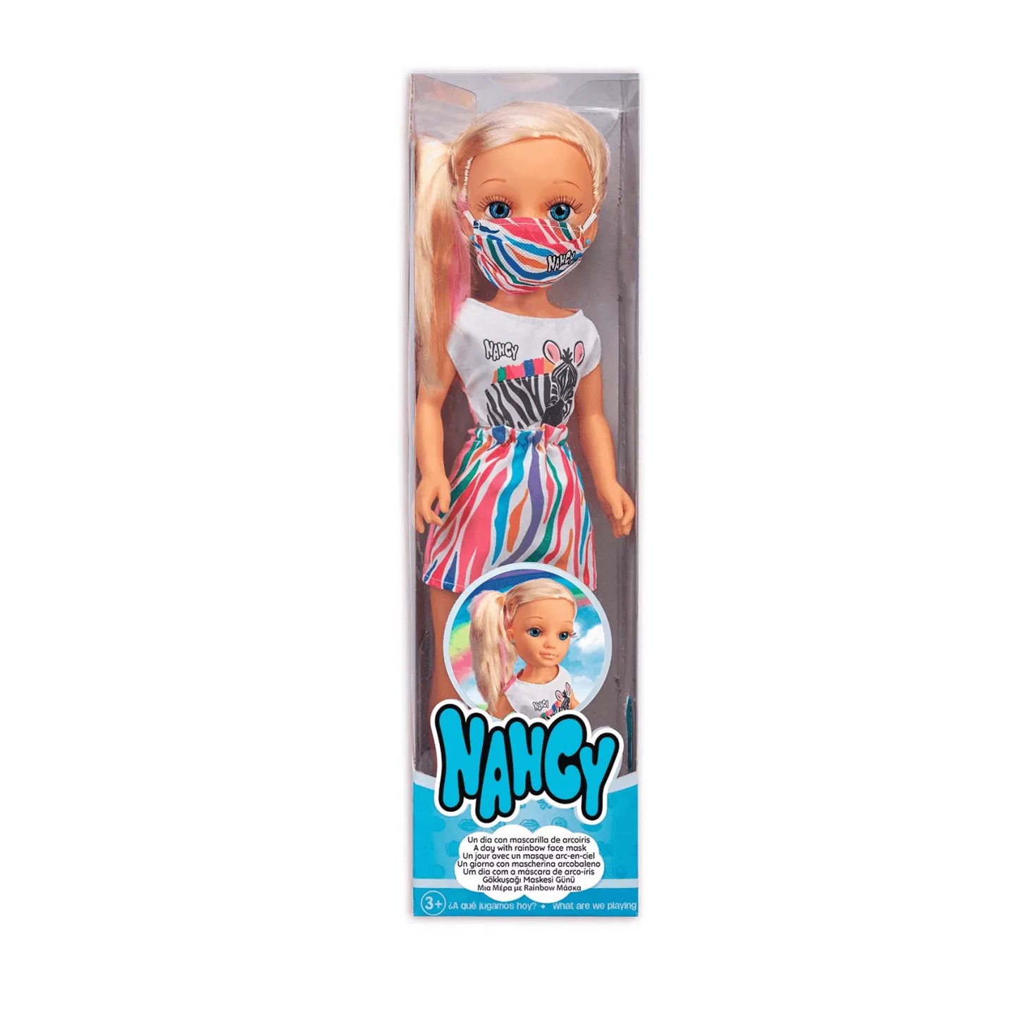 Nancy Un día con Mascarilla de Arcoíris
