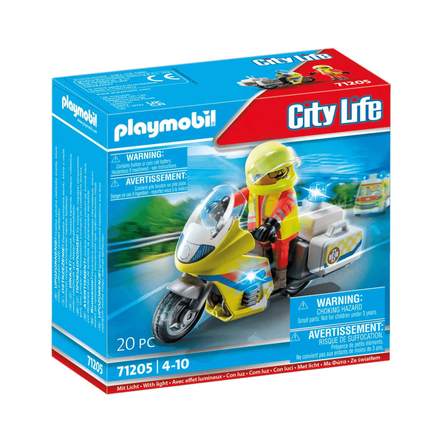 Playmobil City Life Moto de Emergencias con luz intermiente 71205