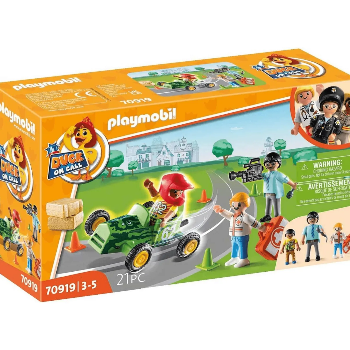 Playmobil Duck On Call Acción Ambulancia Ayuda al piloto de Carreras 70919