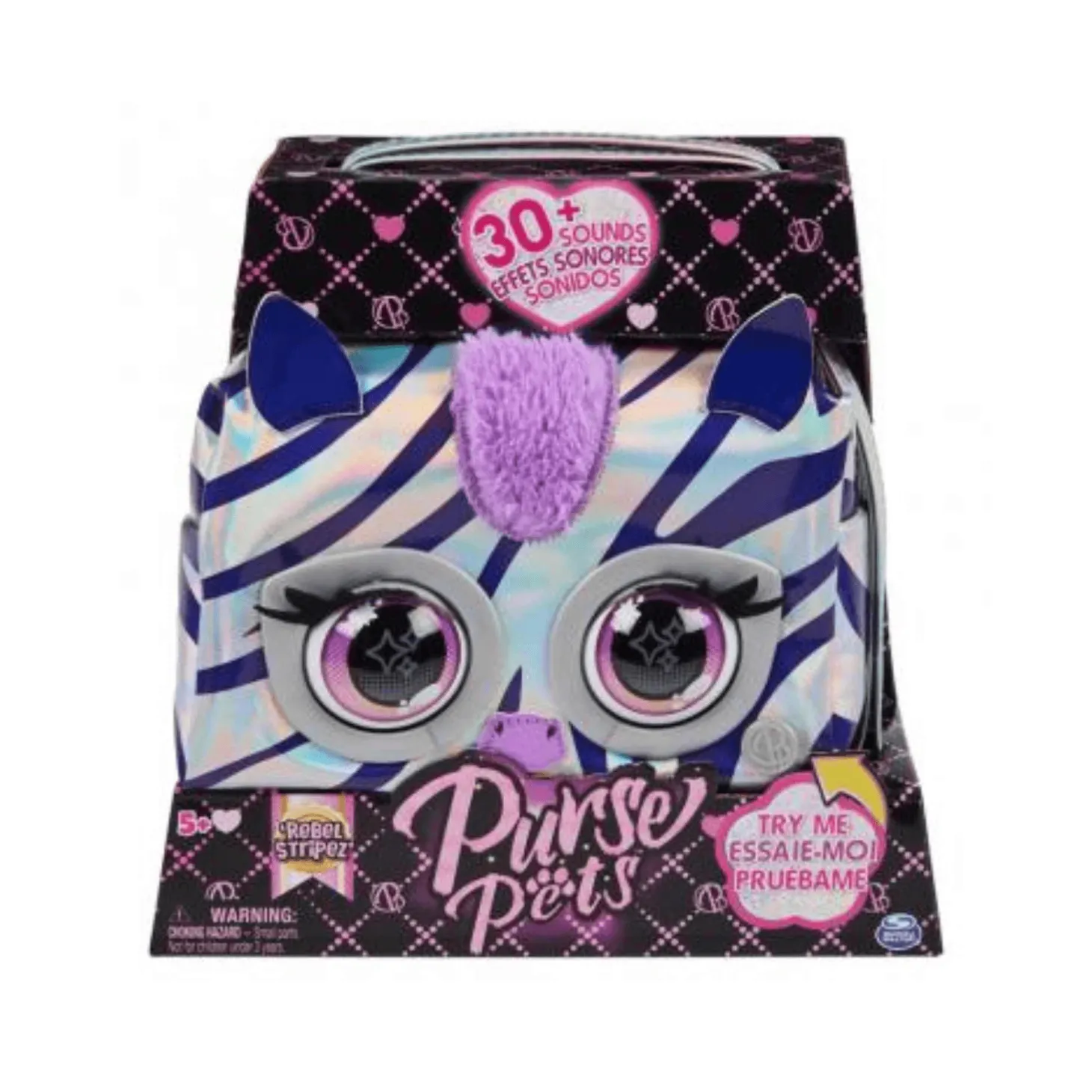Purple Pets Bolso Metallic Magic Zebra