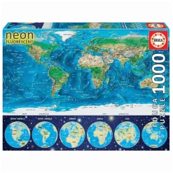 Puzzle 1000 piezas Mapamundi Físico