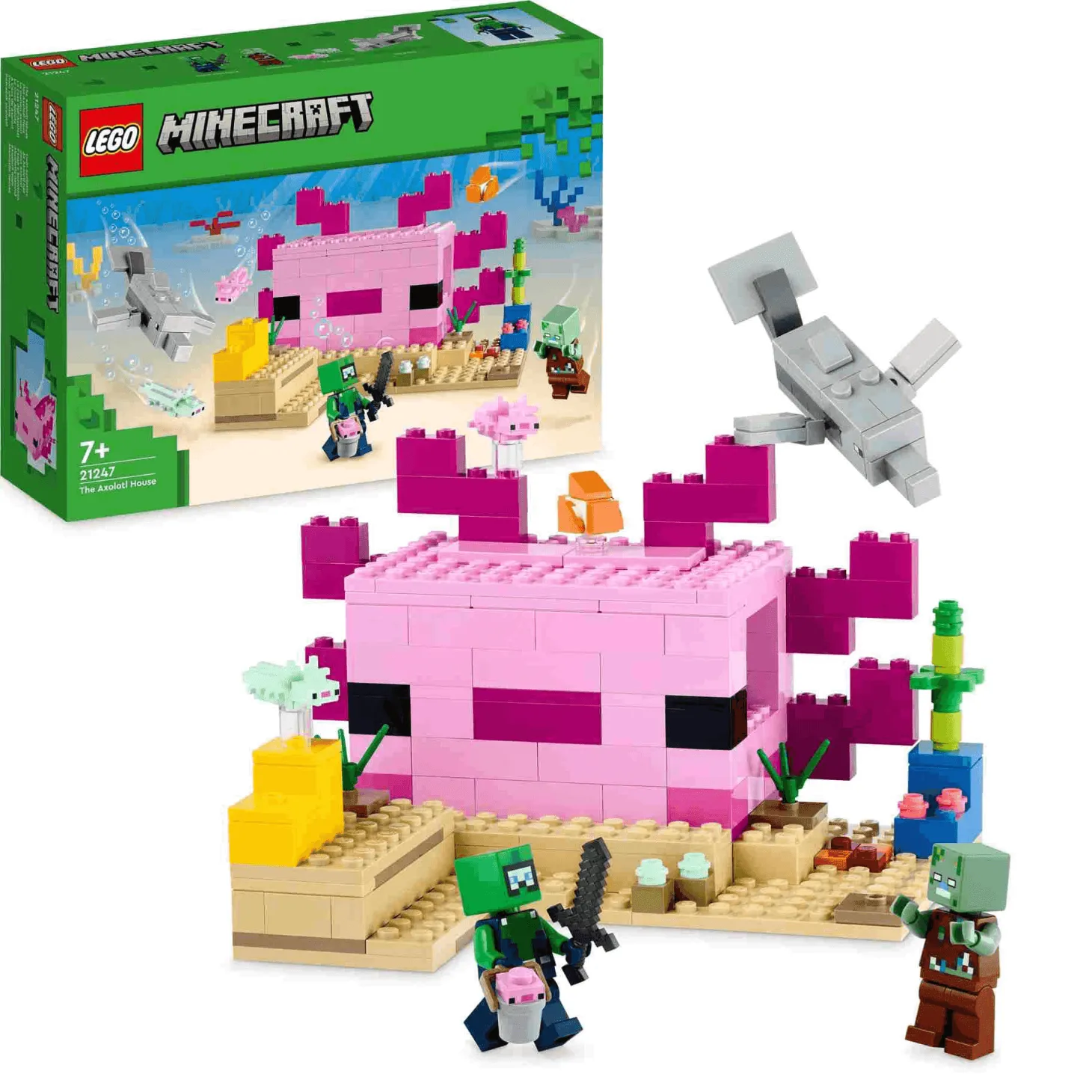 Set de juguetes de construcción LEGO Minecraft 21247 La Casa-Ajolote 242 piezas