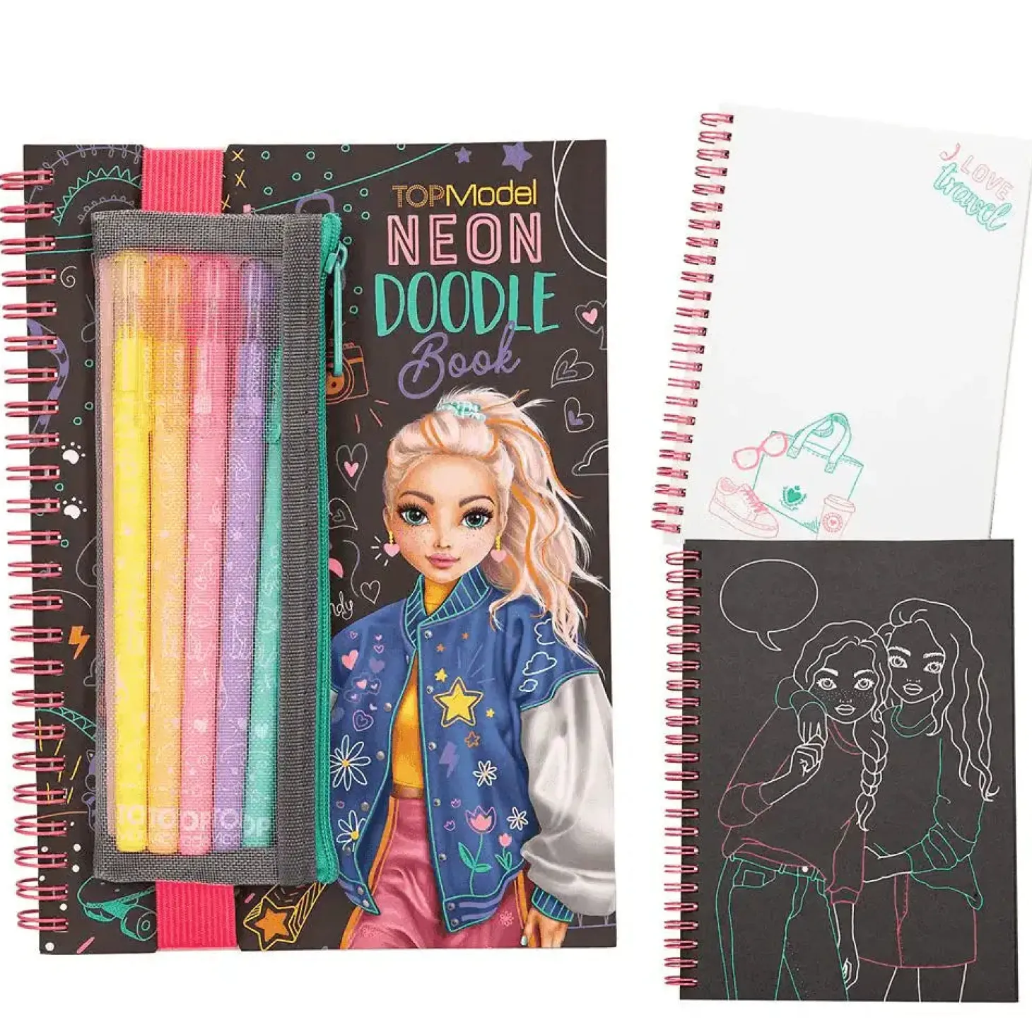 TOPModel doodle book neón con set de bolígrafos