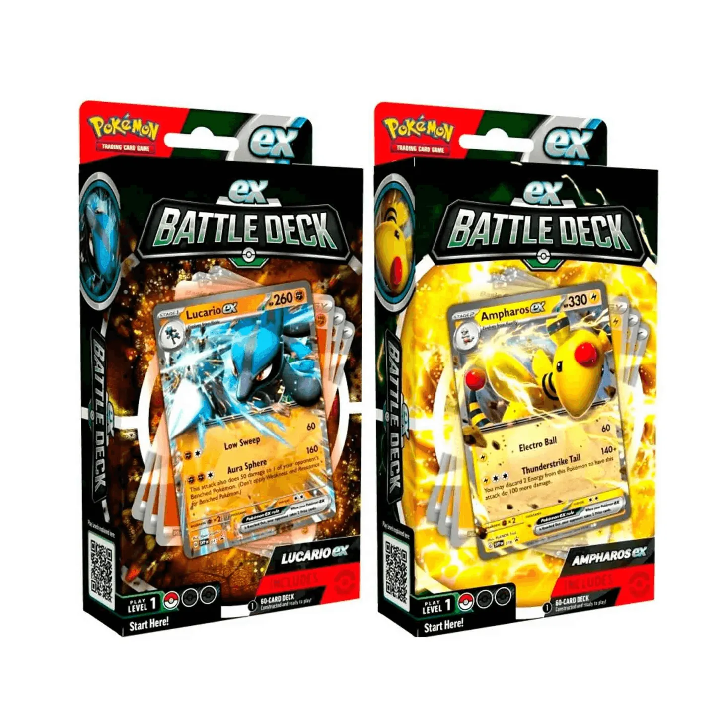 V Battle Deck Pokemon Lucario vs Ampharos